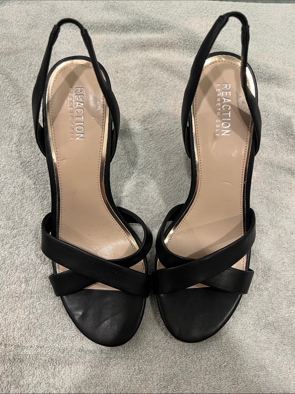 Reaction Kenneth Cole Black Crisscross Slingback Heels